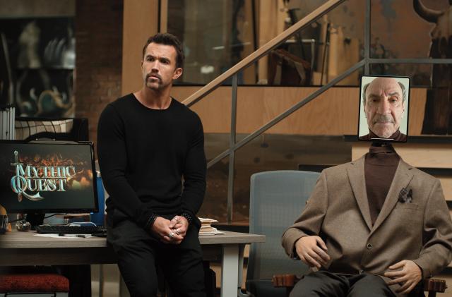 Robert McElhenney and F. Murray Abraham in Apple TV+ sitcom Mythic Quest