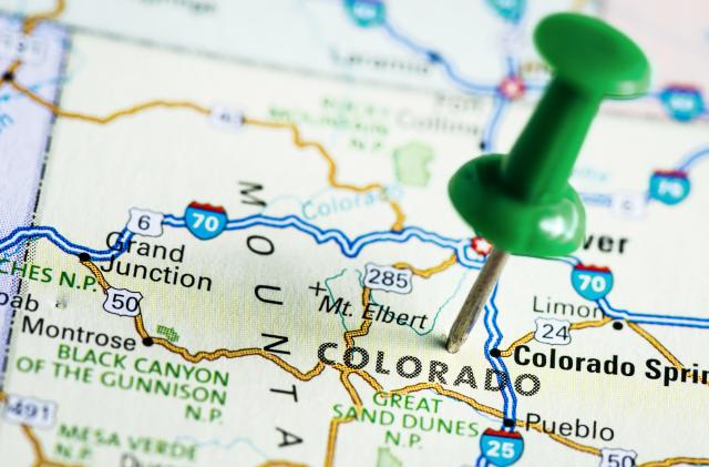 USA states on map: Colorado